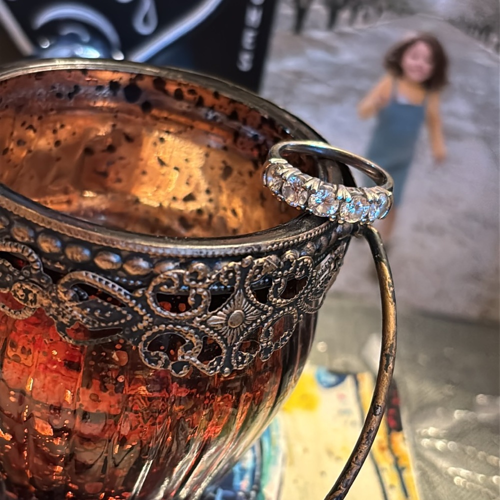 Diamond ring -- beautiful channel diamonds in white gold